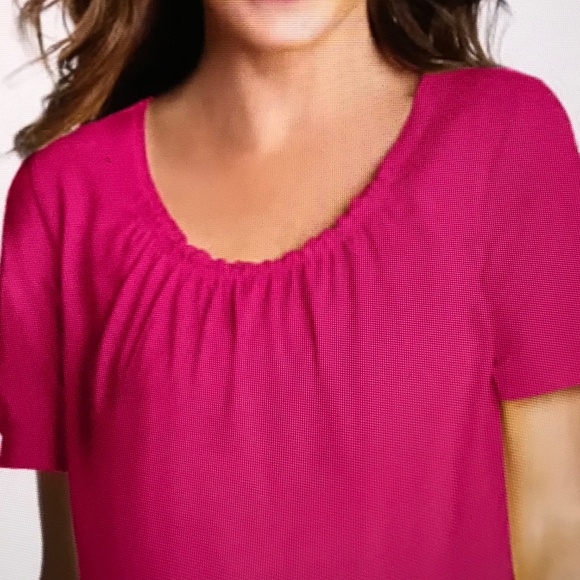 WOMAN WITHIN 100% Cotton Short Sleeve Tunic Pink New Women’s Plus Size 2X - Picture 2 of 8